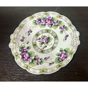 Antique Haviland France Limoges Plate-Hand Painted-Gold Scalloped Edge Bow 9.5"